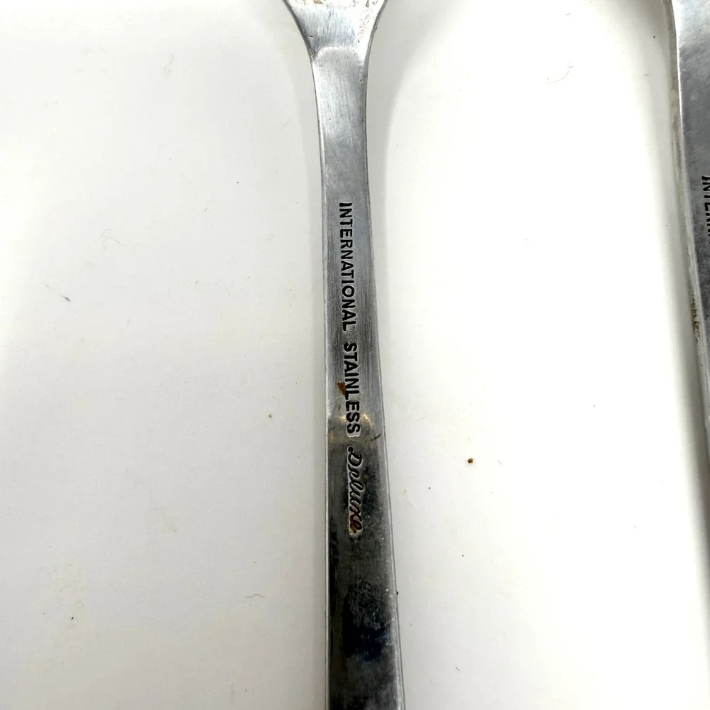 International Stainless Deluxe Danish Scroll Dinner Forks Set of 4 MCM VTG